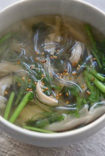 ささみと椎茸の春雨スープの写真