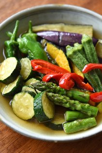 夏野菜の揚げびたしのレシピ写真