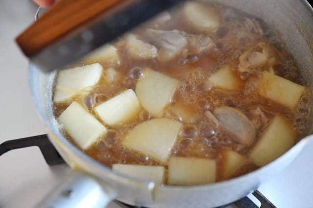 煮汁が沸いた状態