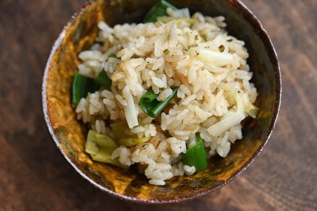 だしブレンドrecipe / ねぎのだし炊き込みご飯