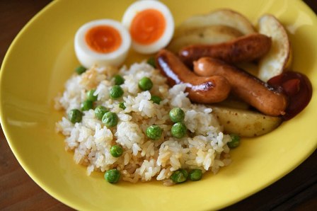 バター醤油の豆の混ぜご飯