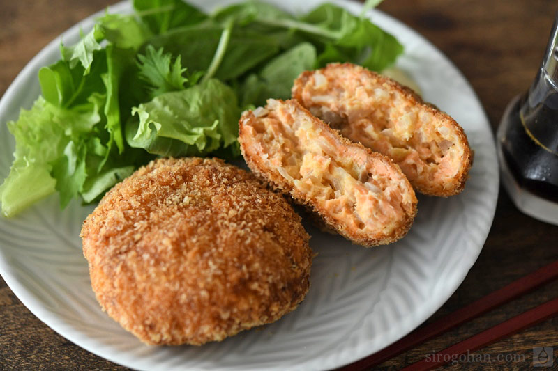 Photo of salmon minced meat cutlet