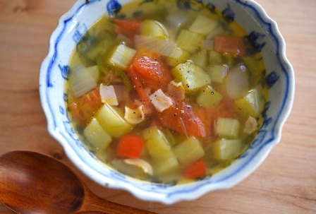 夏野菜ミネストローネのレシピ写真