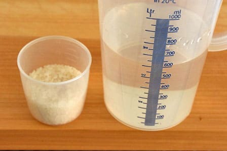 おかゆと水の分量一覧