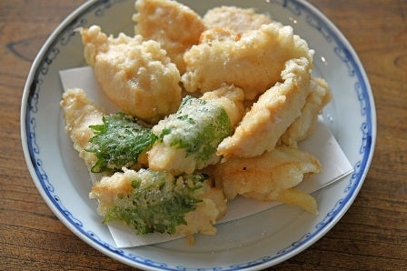 ささみの天ぷらの出来上がり