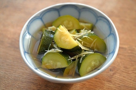 ズッキーニの煮びたしの出来上がり